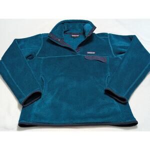Patagonia Jacket Womens Small Blue Retool Snap T Polartec Fleece‎ Pullover